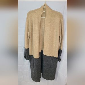 Michael kors long tan and grey cardigan size medium used